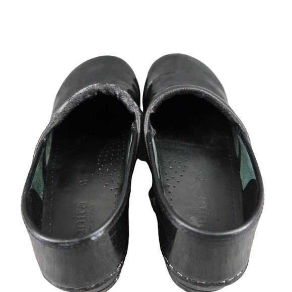 Sanita Shoes Womens 40 Clogs Comfort Slip On Danish Patent Leather Work Classic - Picture 7 of 16